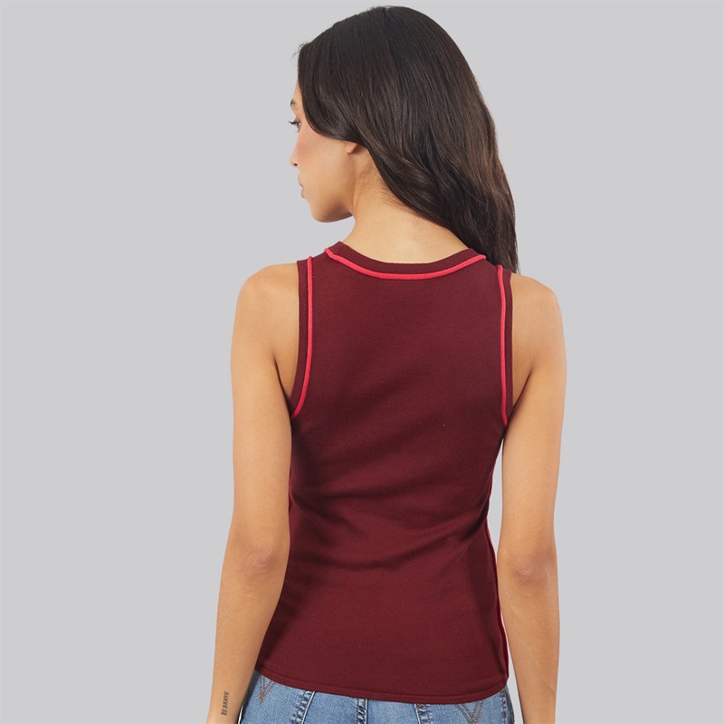 JJXX Womens Evelyn Knitted Vest Carbernet/Barberry