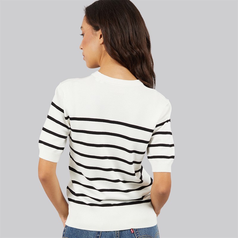 JJXX Womens Layla Knitted T-Shirt Vanilla Icestripes/Black Vanilla Icestripes:/Black
