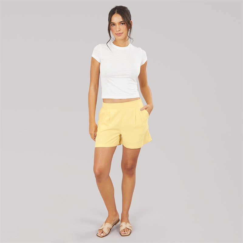 JJXX Womens Linen Blend Shorts Sunlight