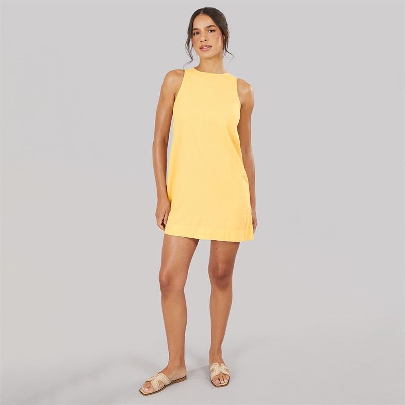 JJXX Womens Linen Blend Stripe Mini Dress Sunlight