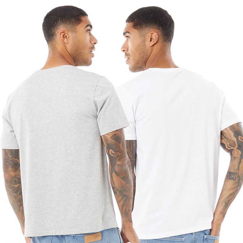 DC ORIGINALS Mens Floral Superman And Batman Begins Two Pack T-Shirts White/Grey Marl