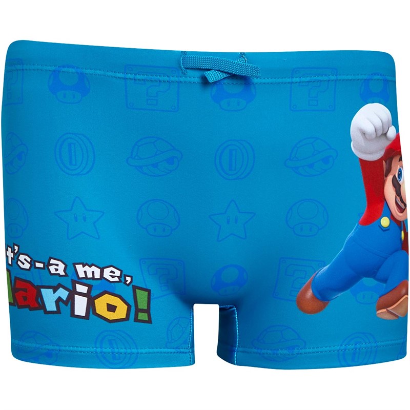 Super Mario Drenge Svømme Shorts Blå