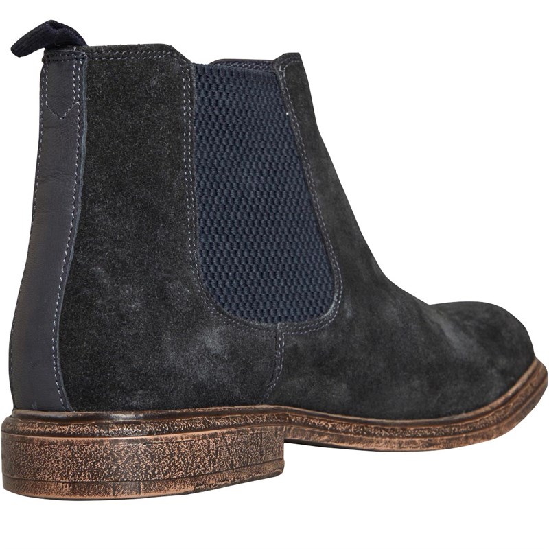 Base London Mens Flint Chelsea Boots Navy