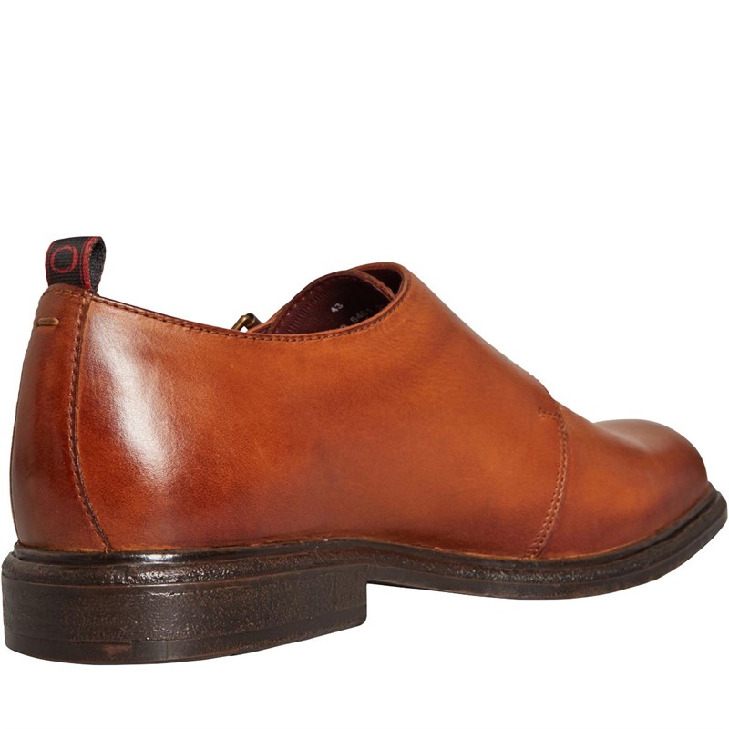 Base London Mens Shale Monk Shoes Tan Washed