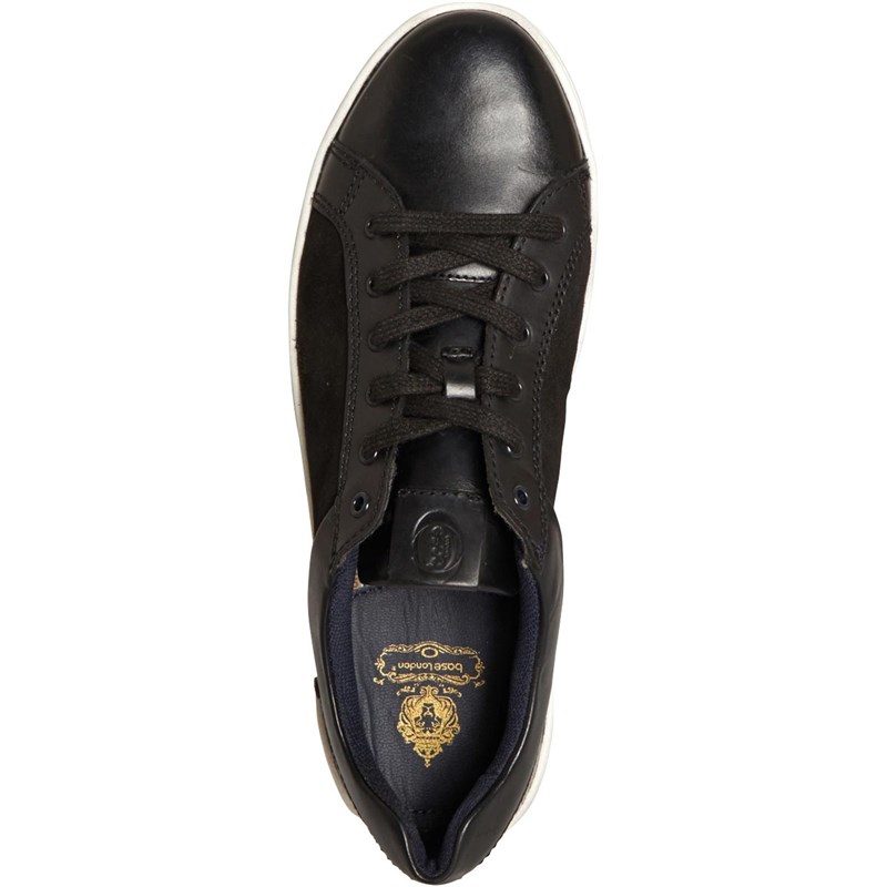 Base London Mens Crew Trainers Black Waxy