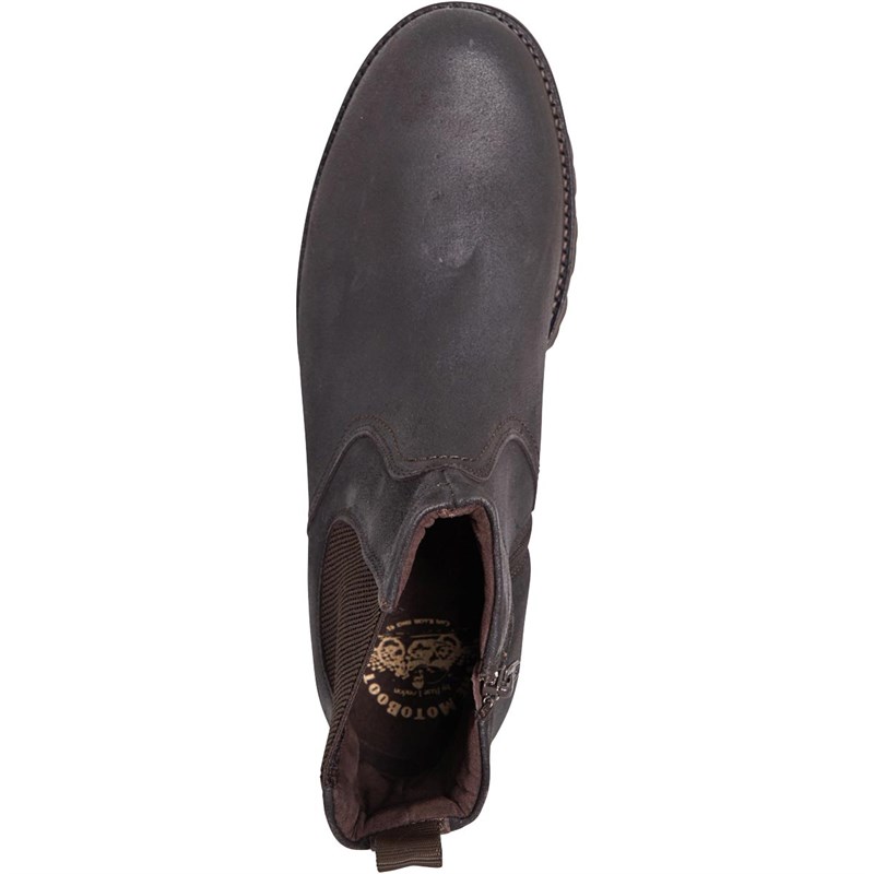 Base London Mens Spur Chelsea Boots Oiled Suede Brown