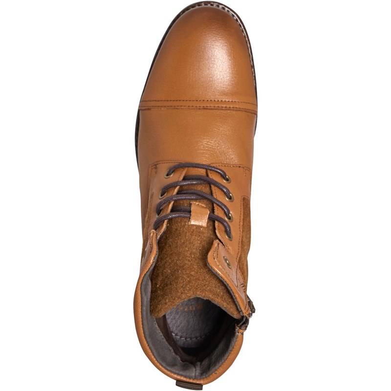 Base London Mens Sawyer Toe Cap Boots Grain Tan