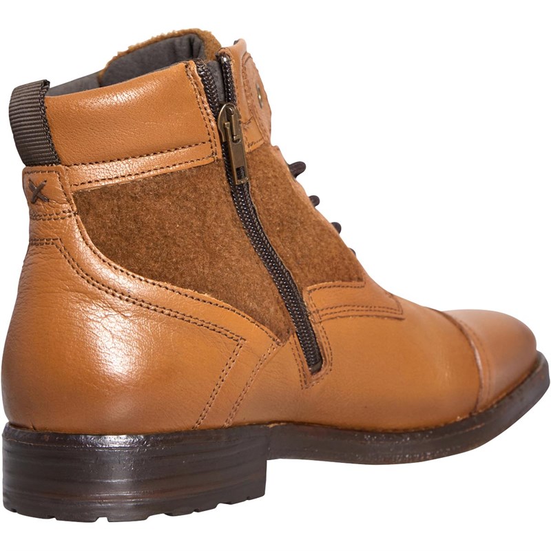 Base London Mens Sawyer Toe Cap Boots Grain Tan