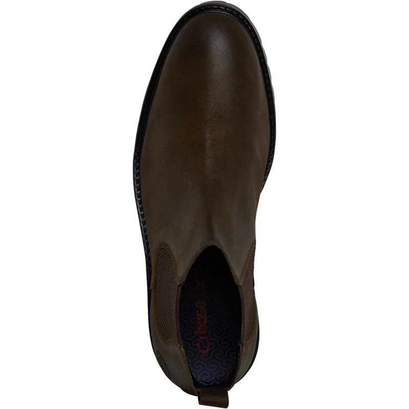 Base London Mens Howe Chelsea Boots Brown Suede