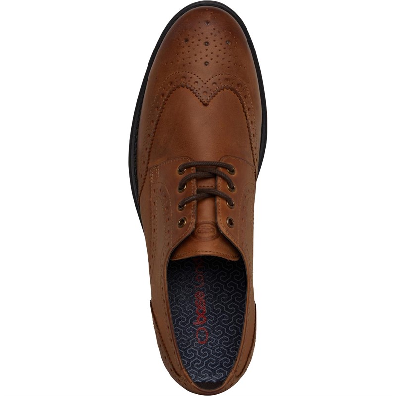 Base London Mens Halpert Brogue Shoes Tan