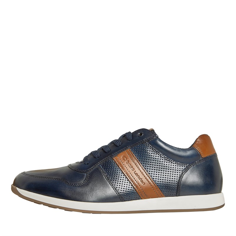 Base London Mens Eclipse Shoes Navy/Tan