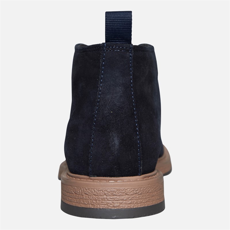 Base London Mens Barnes Suede Chukka Boots Suede Navy