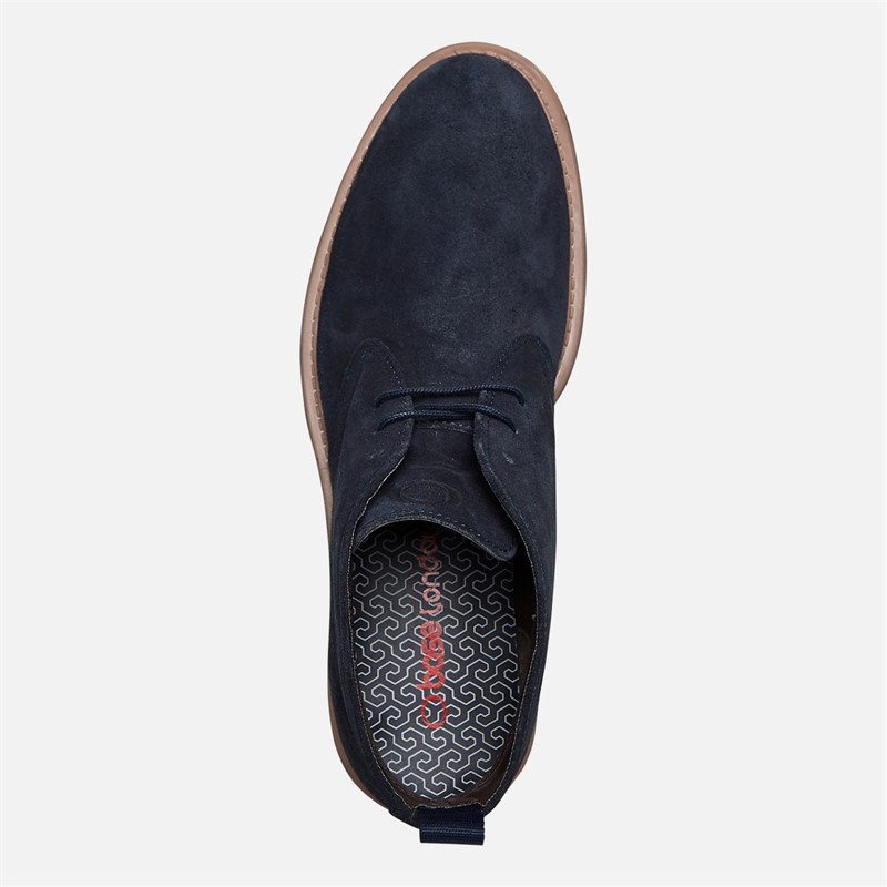Base London Mens Barnes Suede Chukka Boots Suede Navy