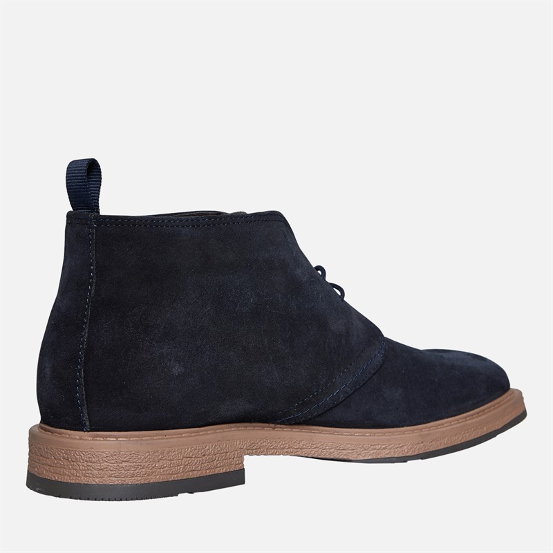 Base London Mens Barnes Suede Chukka Boots Suede Navy