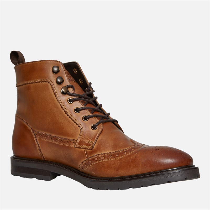 Base London Mens Ben Derby Boots Dark Tan