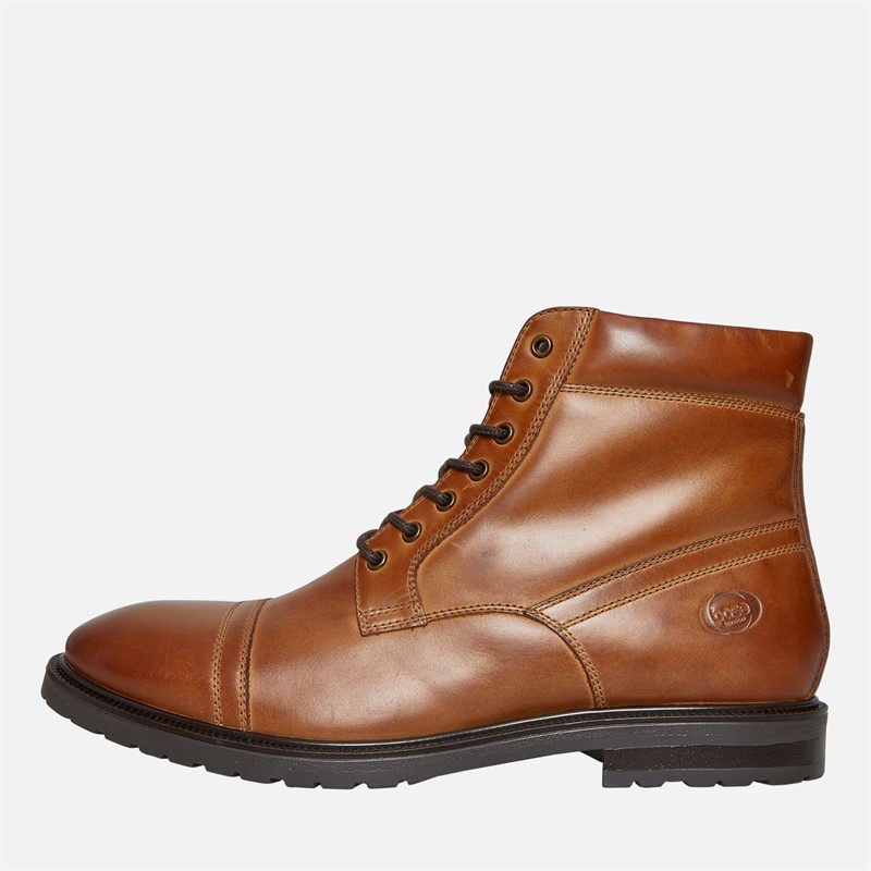 Base London Mens Dave Toe Cap Boots Dark Tan