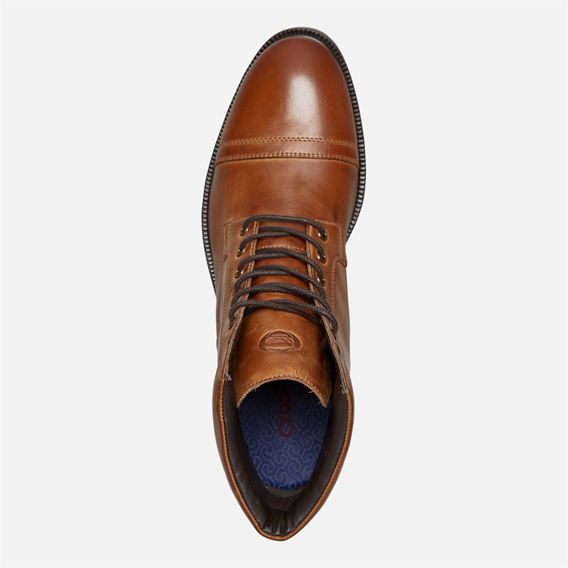 Base London Mens Dave Toe Cap Boots Dark Tan