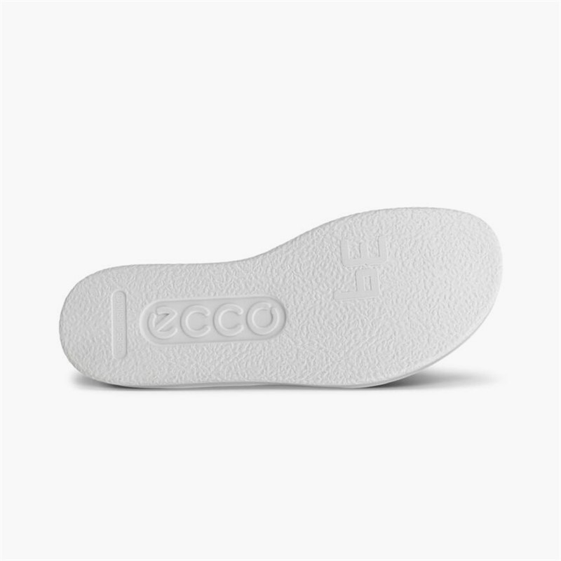 ECCO Womens Flowt Nubuck Wedge Sandals Pure White Gold