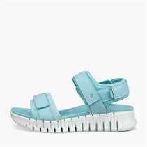 ECCO Womens Gruuv Sol Nubuck Ankle Strap Sandals Aquatic