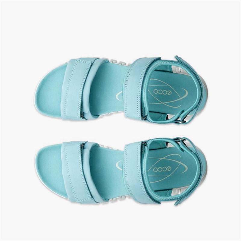 ECCO Womens Gruuv Sol Nubuck Ankle Strap Sandals Aquatic