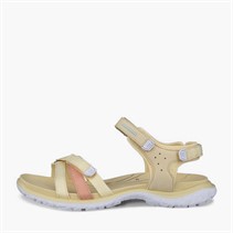 ECCO Womens Offroad Roam Nubuck Ankle Strap Sandals Straw/Bright White/Dusty Peach/Straw