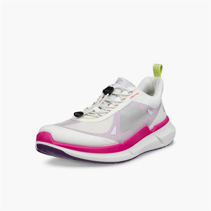 ECCO Womens Biom 2.2 Breathru Speedlace Trainers White/Lavender Mist/Beetroot