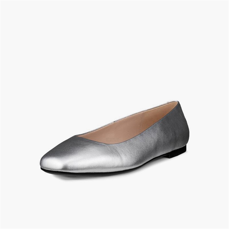 ECCO Womens Margot Ballerina Pumps Pure Silver