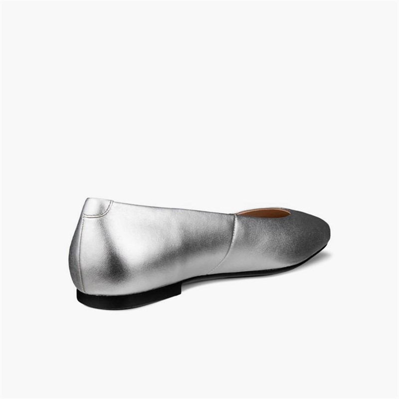 ECCO Womens Margot Ballerina Pumps Pure Silver