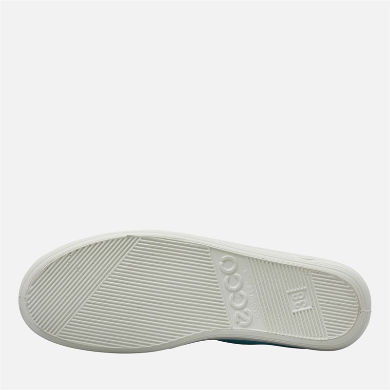 ECCO Womens Soft 2 Anniversary Leather Trainers Blue