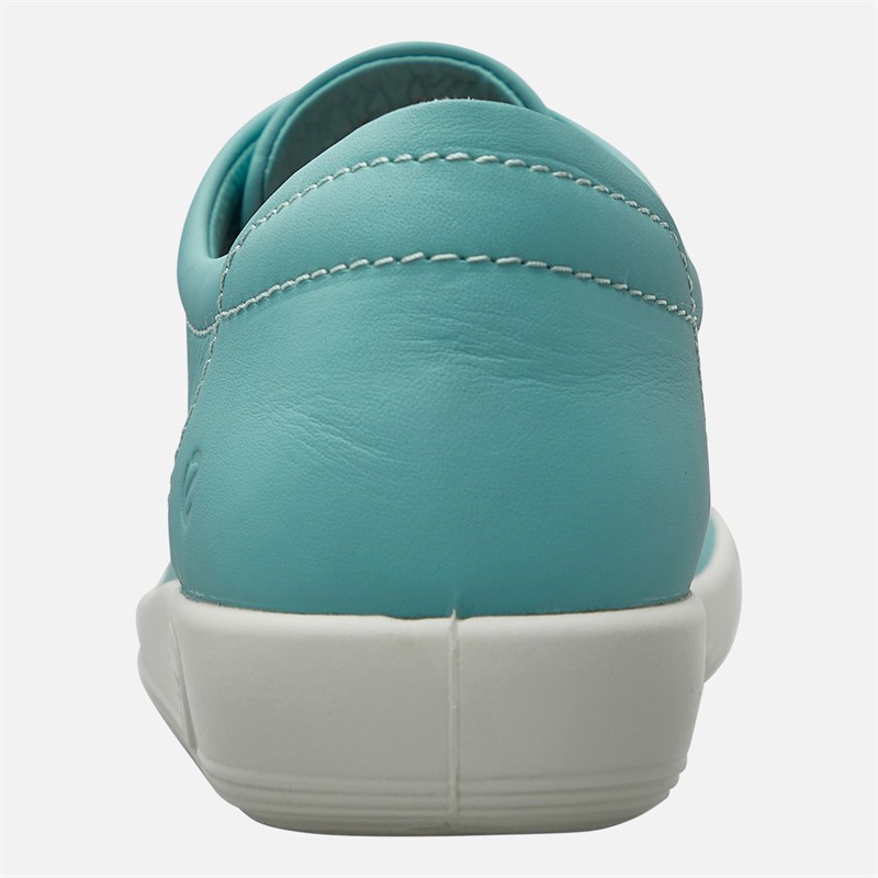 ECCO Womens Soft 2 Anniversary Leather Trainers Blue