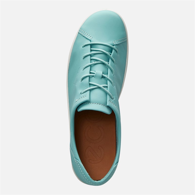 ECCO Womens Soft 2 Anniversary Leather Trainers Blue
