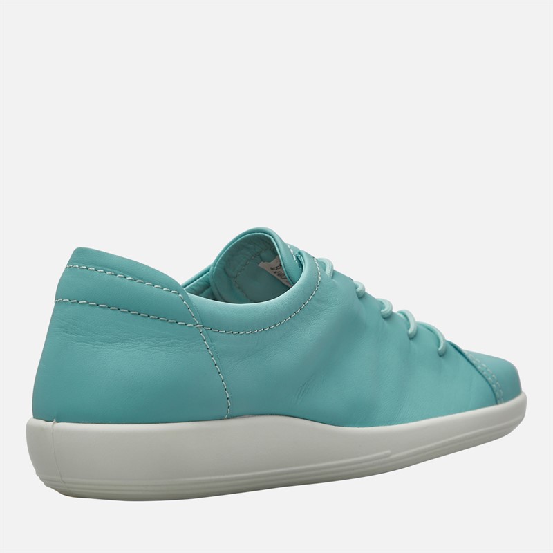 ECCO Womens Soft 2 Anniversary Leather Trainers Blue