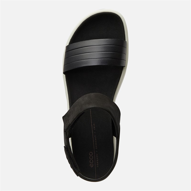 ECCO Womens Flowt Nubuck Wedge Sandals Black