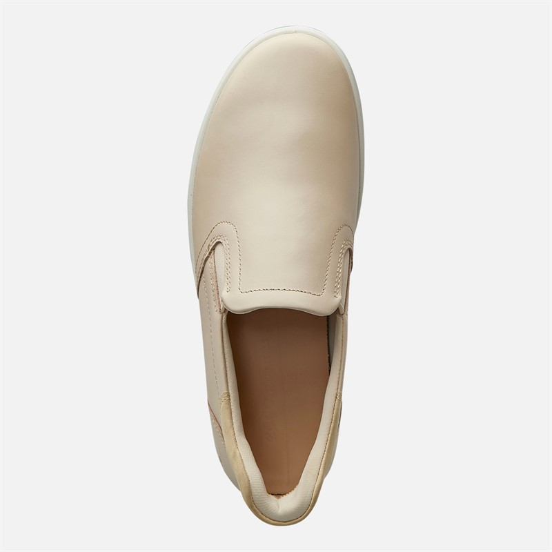 ECCO Womens Soft 7 Easy Slip Lace Trainers Beige/Limestone