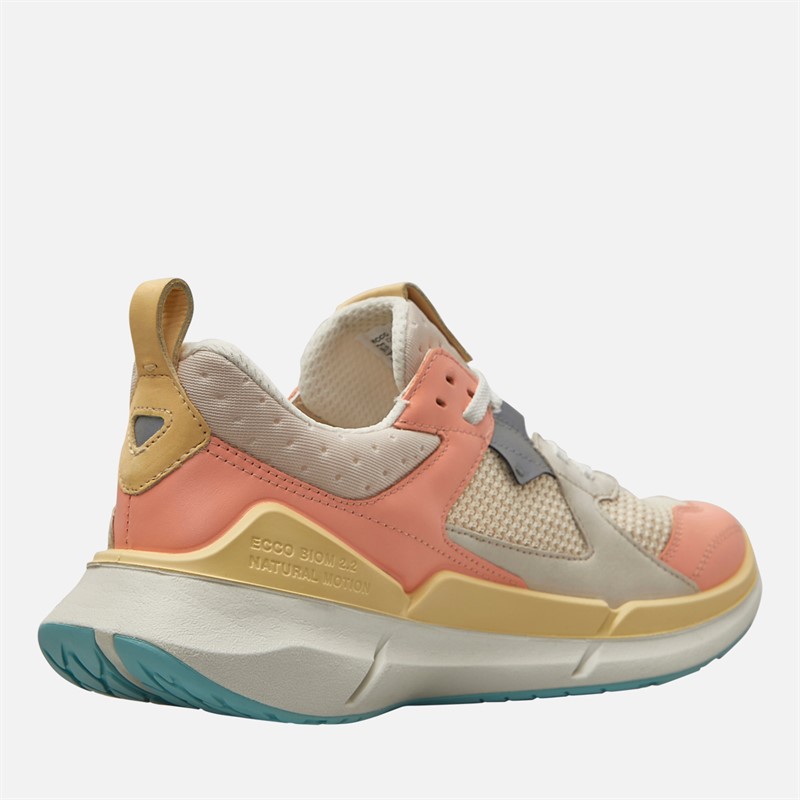 ECCO Womens Biom 2.2 Leather Trainers Limestone