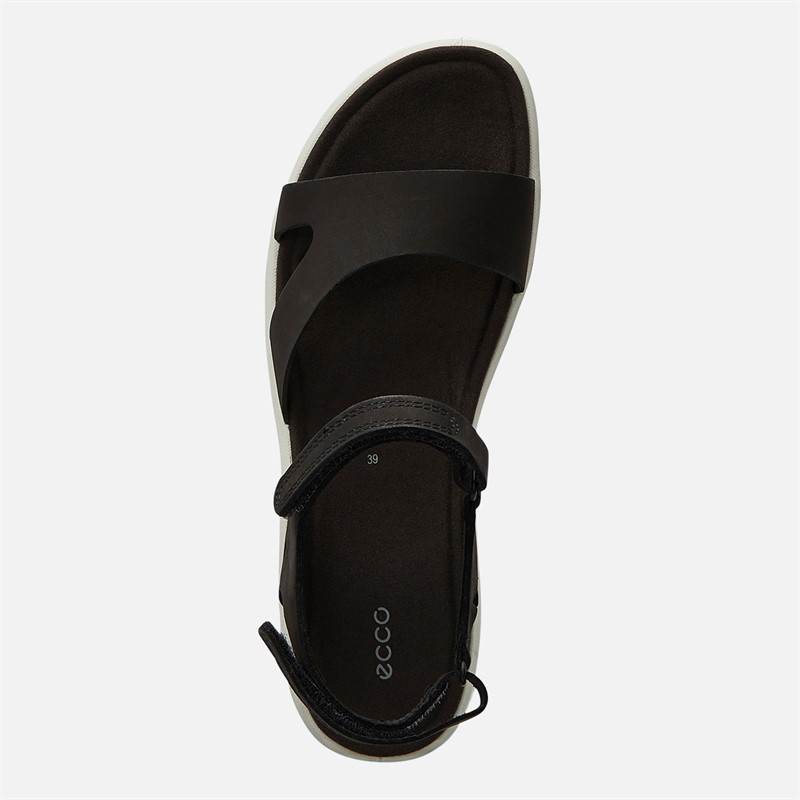 ECCO Womens Cruise Two Strap Sandals Black/White