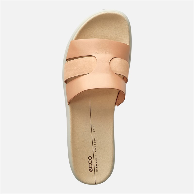 ECCO Womens Flowt Slide Sandals Brown Biscuit