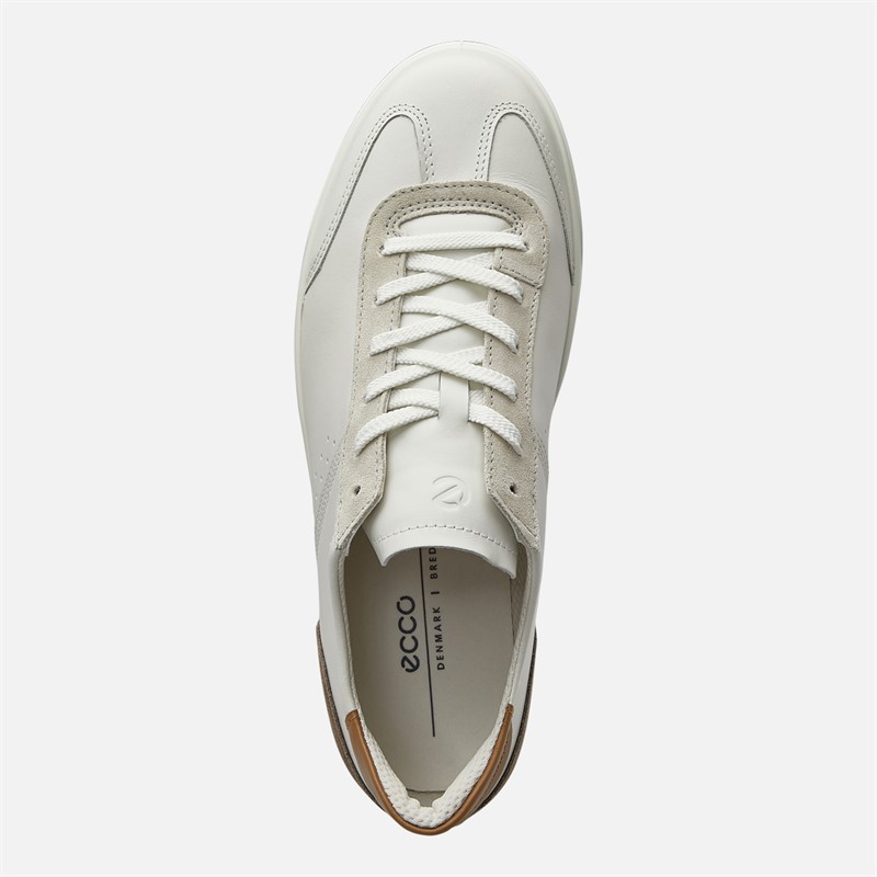 ECCO Mens Street Lite Trainers White/Tan/Brown