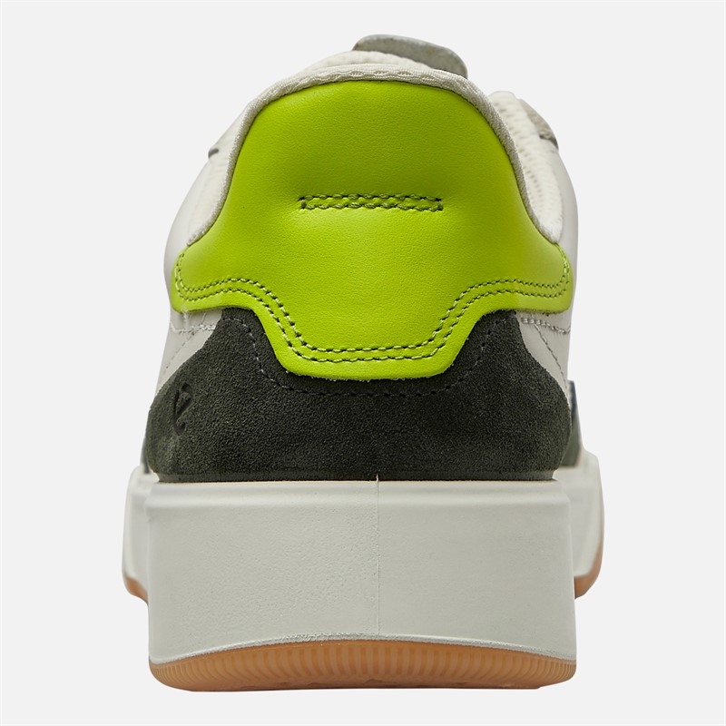 ECCO Mens Street Court Trainers White/Peat/Yellow