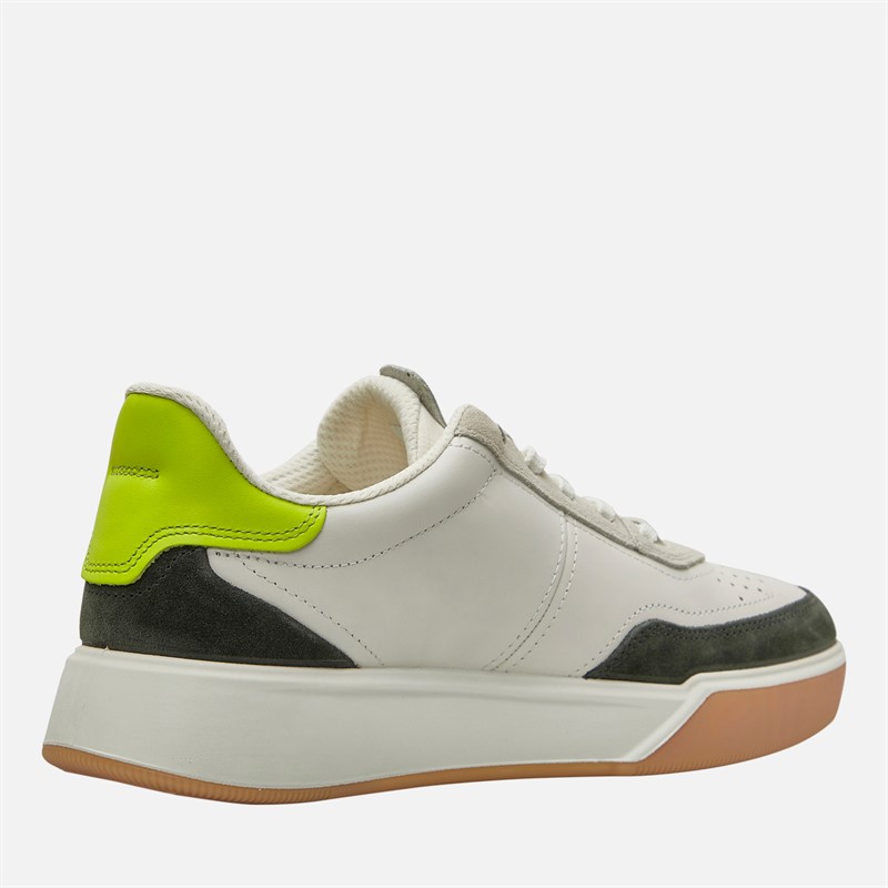 ECCO Mens Street Court Trainers White/Peat/Yellow
