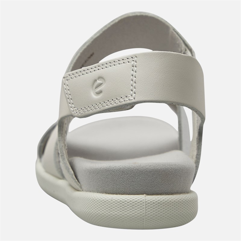 ECCO Womens Samara Leather Backstrap Sandals White/Silver