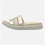 ECCO Womens Flowt Slide Sandals Gold Metallic/White