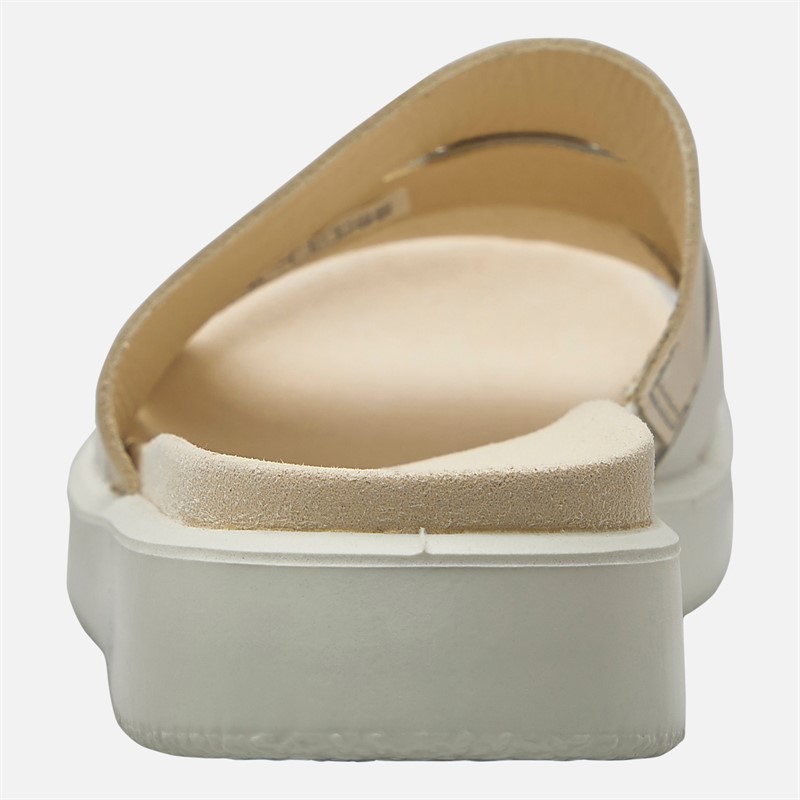 ECCO Womens Flowt Slide Sandals Gold Metallic/White