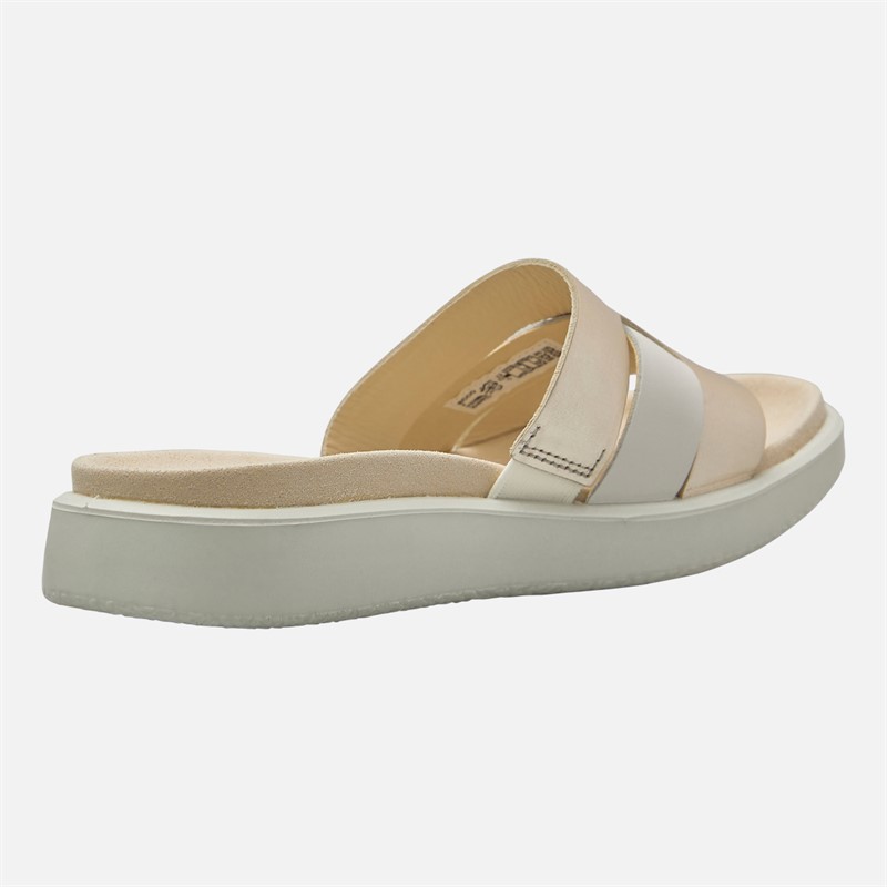 ECCO Womens Flowt Slide Sandals Gold Metallic/White