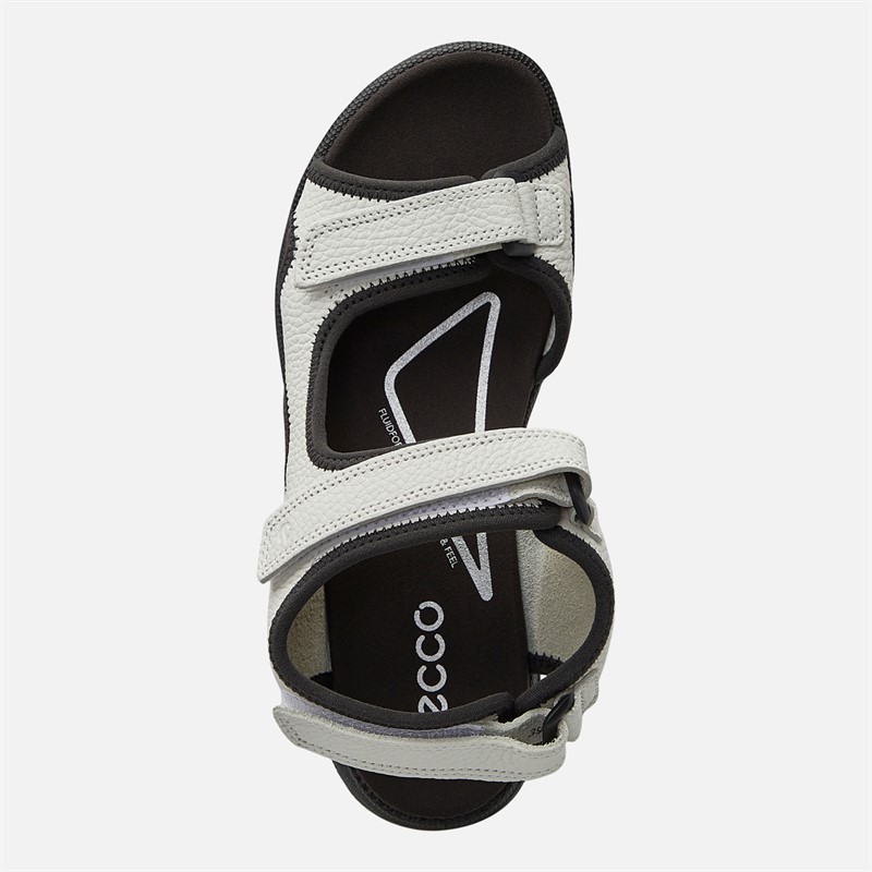 ECCO Womens Hike Three Strap Sandals White/Black