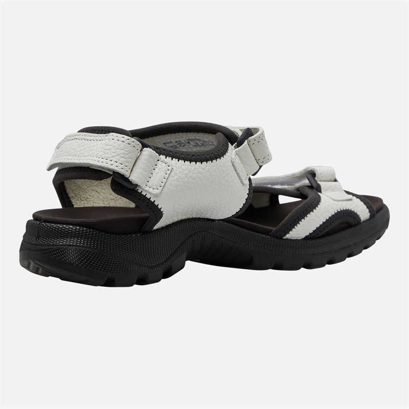 ECCO Womens Hike Three Strap Sandals White/Black