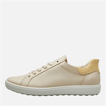 ECCO Womens Soft 7 Easy Slip Lace Trainers Beige/Limestone