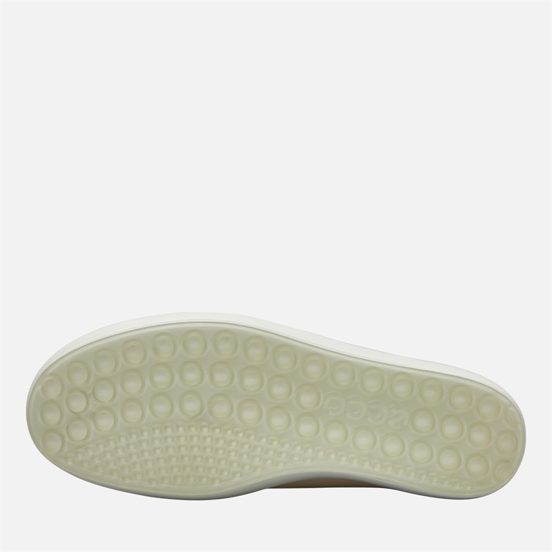 ECCO Womens Soft 7 Easy Slip Lace Trainers Beige/Limestone
