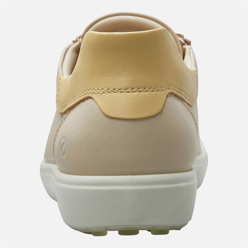 ECCO Womens Soft 7 Easy Slip Lace Trainers Beige/Limestone