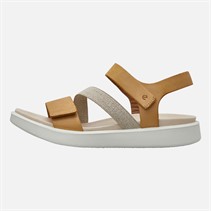 ECCO Womens Flowt Nubuck Wedge Sandals Lion